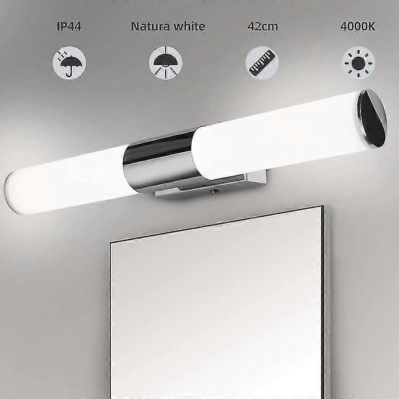 Badezimmerspiegellampe 42 Cm - 12 W 1000 Lumen Led-Wandleuchte, Naturwei 4000 K, Ip44 Wasserdicht, Flimmerfrei, Super Hell, Schlafzimmer-Wandleuchte F