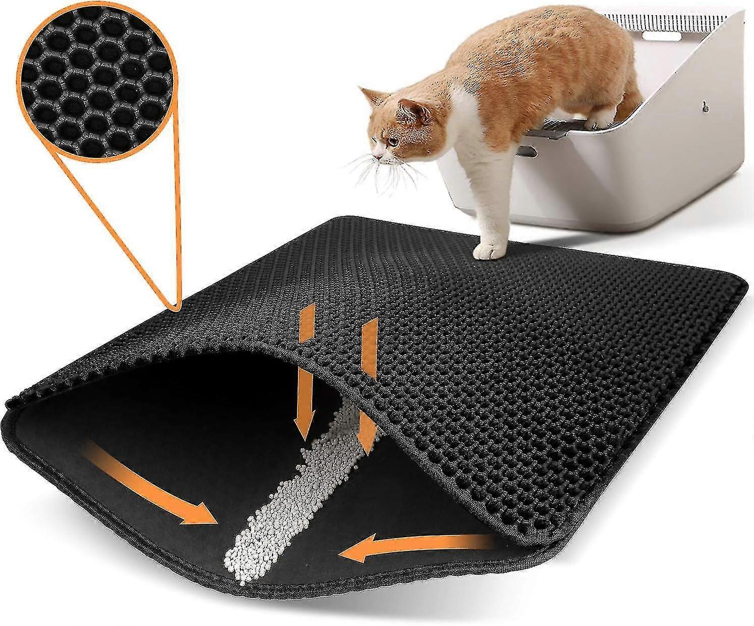 Cat Litter Mat, Litter Box Mat,honeycomb Double Layer Trapping Litter Mat Design