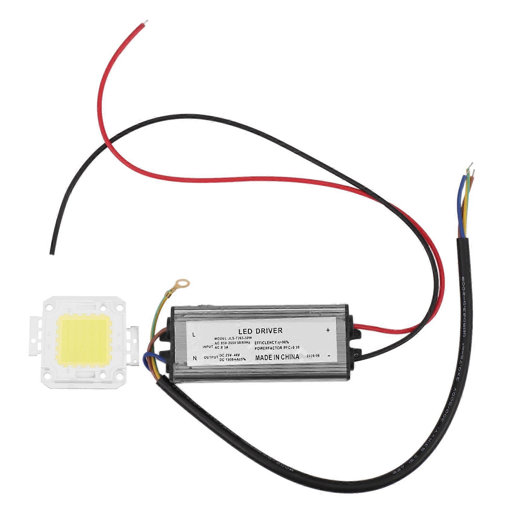 50W LED Driver Waterproof IP67 Power Supply High Power Adapter + 50W LED Chip Bulb Energy Saving Fo