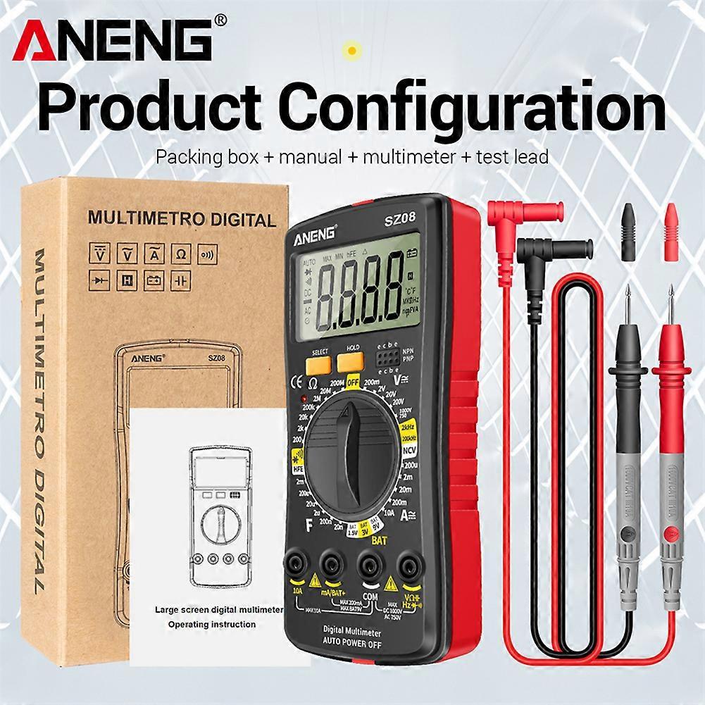 AN9205  ANENG SZ08 Professional Digital Multimeter Ultra-thin Storage Multimetro Auto Voltmeter 220V Resistance Handhold Testers