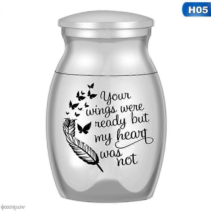 11 Styles Mini Urns For Human Ashes Cremation Keepsake Container Jar Metal Memorial Pet Ashes Holder Silver Alloy Pet Supplies JA0526H05 25x16mm