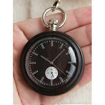 Vintage Wooden Pocket Watches for men Japan Quartz Movement