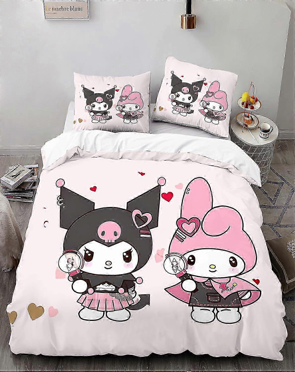 n1602 Lençóis Peça Anime Conjunto de Cama3D Impresso Cartoon Soft Duvet Cover Set para Quarto (Capa de Edredom &  Fronhas) (1 Capa de Edredom e 2 Pi