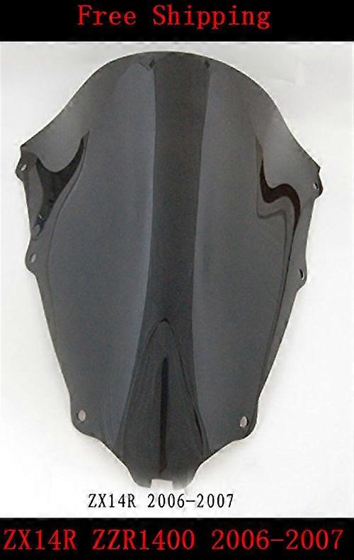 For Kawasaki ZX14R ZZR1400 2006-2007 14R motorcycle Double bubble windshield windscreen Black