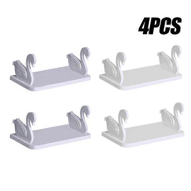 4 قطع بجعة الجرف الحائط لا لكمة الحمام ملحق تخزين الرف تخزين ملحق الحمام الملحق الحمام ملحق تخزين الجرف