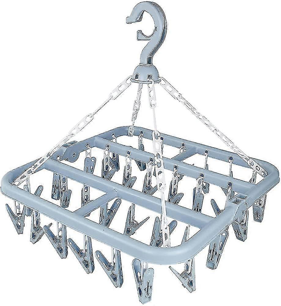 32 Peg Sock Drying Rack. Underwear Hanger. Rotary Hook Peg Hanger For Socks.