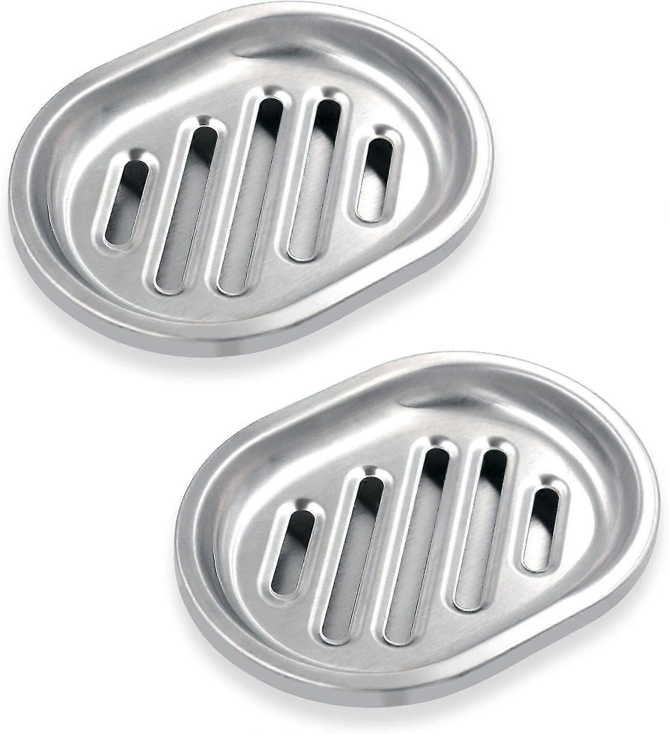 MCIN tainless stalen zeepbakje duurzaam voor vele jaren, geborstelde metalen zeephouder met afdruipbak f