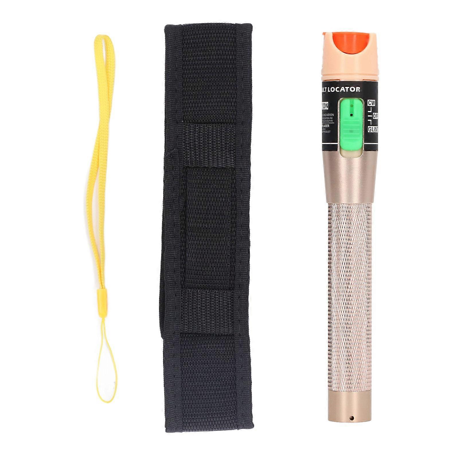 VFL Red Light Pen Non Slip Handle Aluminum Alloy Dust Proof 2.5mm Connector Fiber Visual Fault Locator Gold More Than 30mW