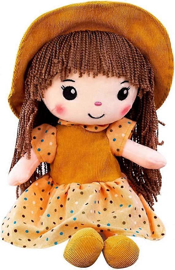 服と柔らかい赤ちゃん人形、15.7かわいいラグドールラグドールぬいぐるみ帽子スカート付きぬいぐるみ手作りプリンセスぬいぐるみ赤ちゃん女の子寝ているパートナー人形