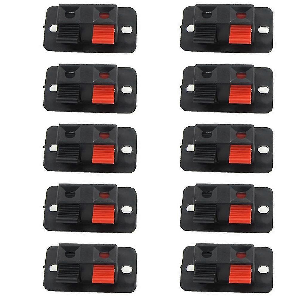 10pcs/pack Push Connector Stereo Speaker Durable Amplifier Terminal Block 2 Way