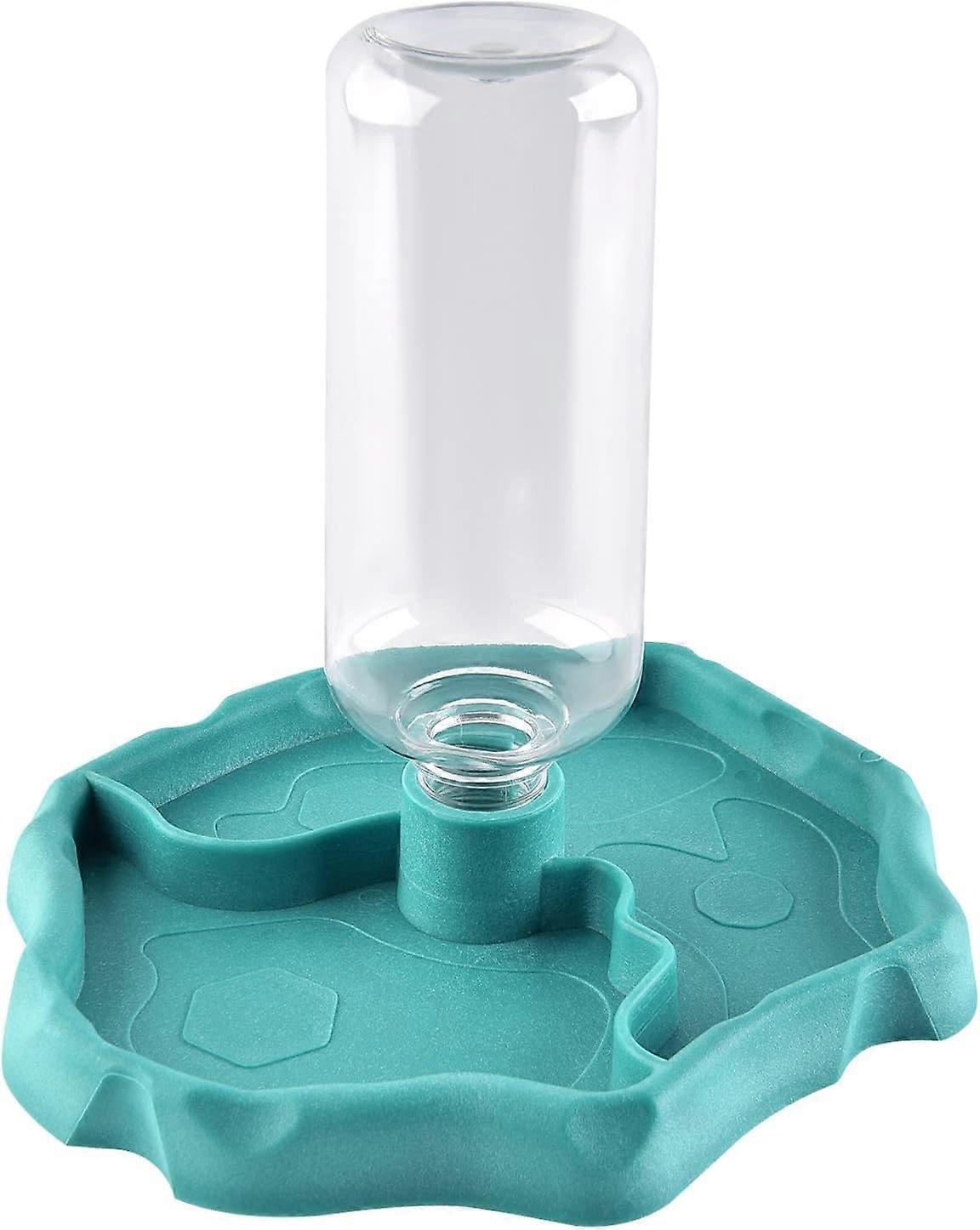 Reptile Water Dispenser, 2 in 1 Anti-Overflow Food Dispenser Bowl, Plastic Bowl for Tortoise Gecko - Blue