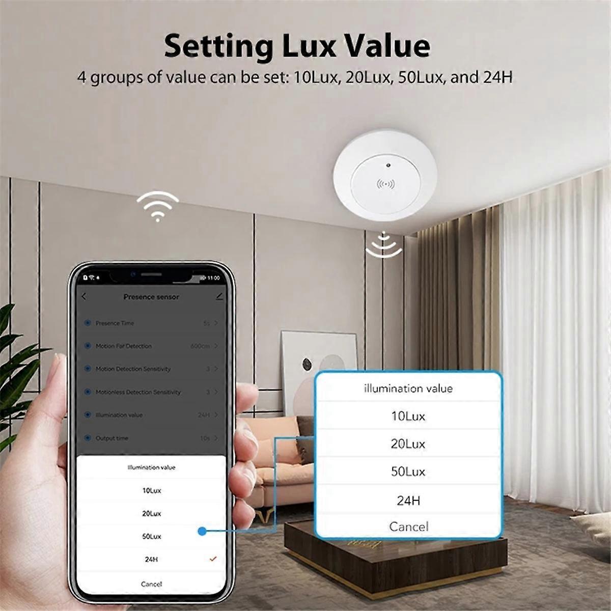 Tuya ZigBee 24G MmWave Radar Smart Human Presence with Illumination Detector Support Light Switch 9