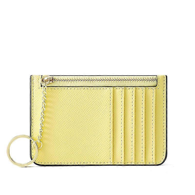 Solid Color Card Holder for Women Super Thin Small Female Wallet Pu Leather Mini Business ID Credit Card Case Women's KeyChain