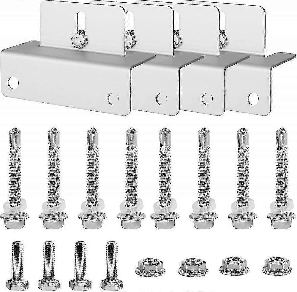 Solar Panel Mounting Brackets, 4pcs Solar Panel Z Bracket Set for Van Z Holder with Nuts and Screws