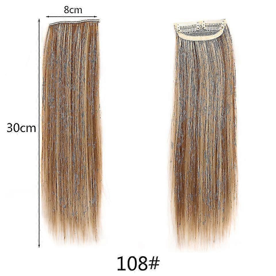 Shangke שיער סינטטי ישר שיער מיני כרית שיער טבעי שחור חום קליפסים להארכת שיער בתסרוקת לנשים פאה שיער