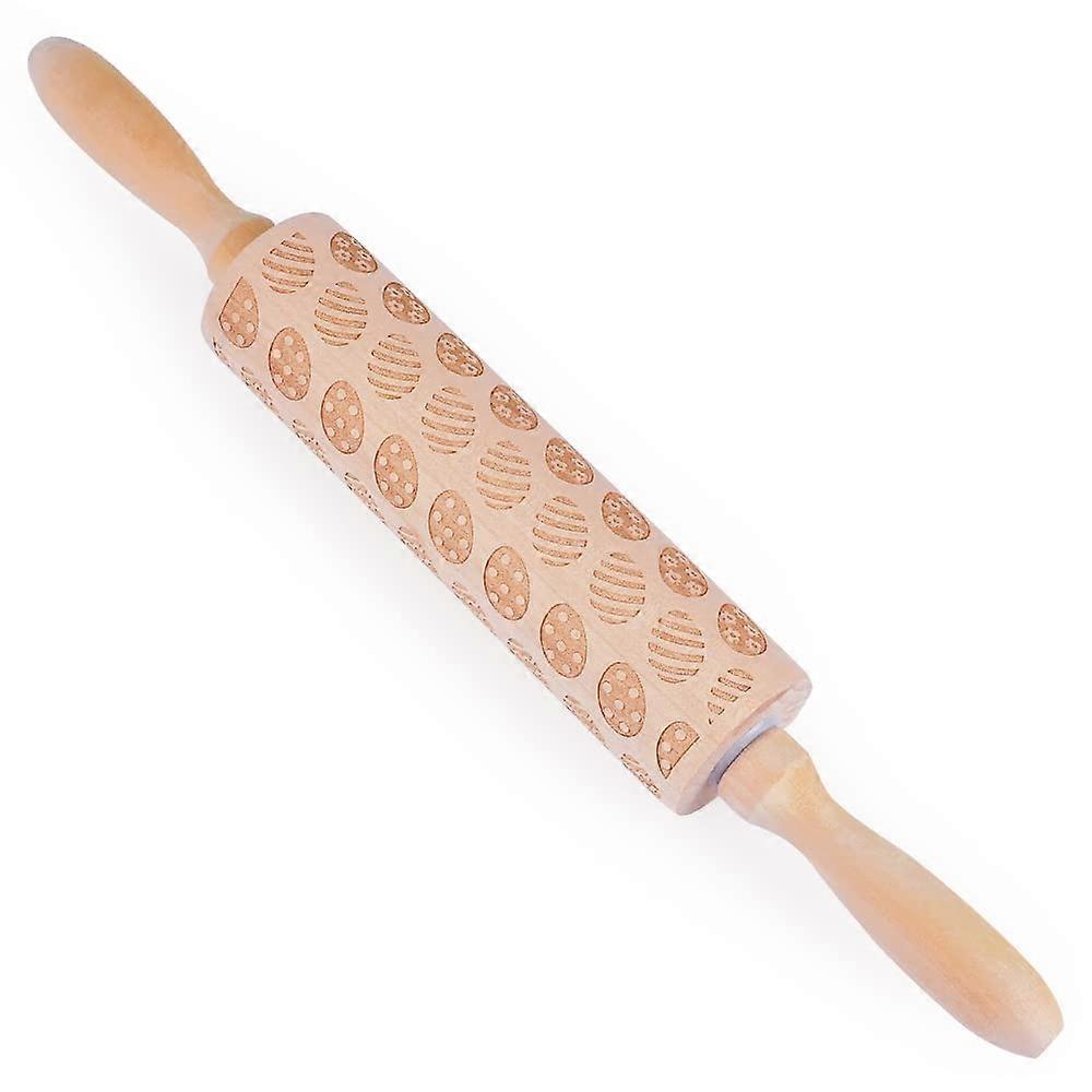 Patterned Easter Rolling Pin - 3D Rolling Pin Pattern Mold for DIY Easter Cookies
