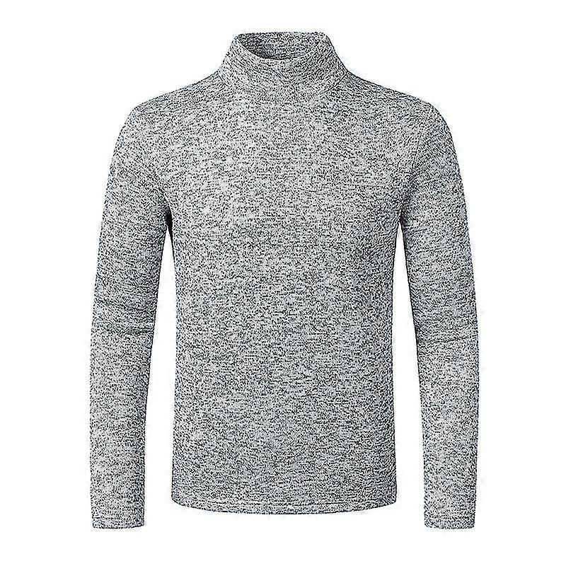 Autumn And Winter Men's Solid Color Turtleneck Snowflake Warm Fleece Bottoming Sweater