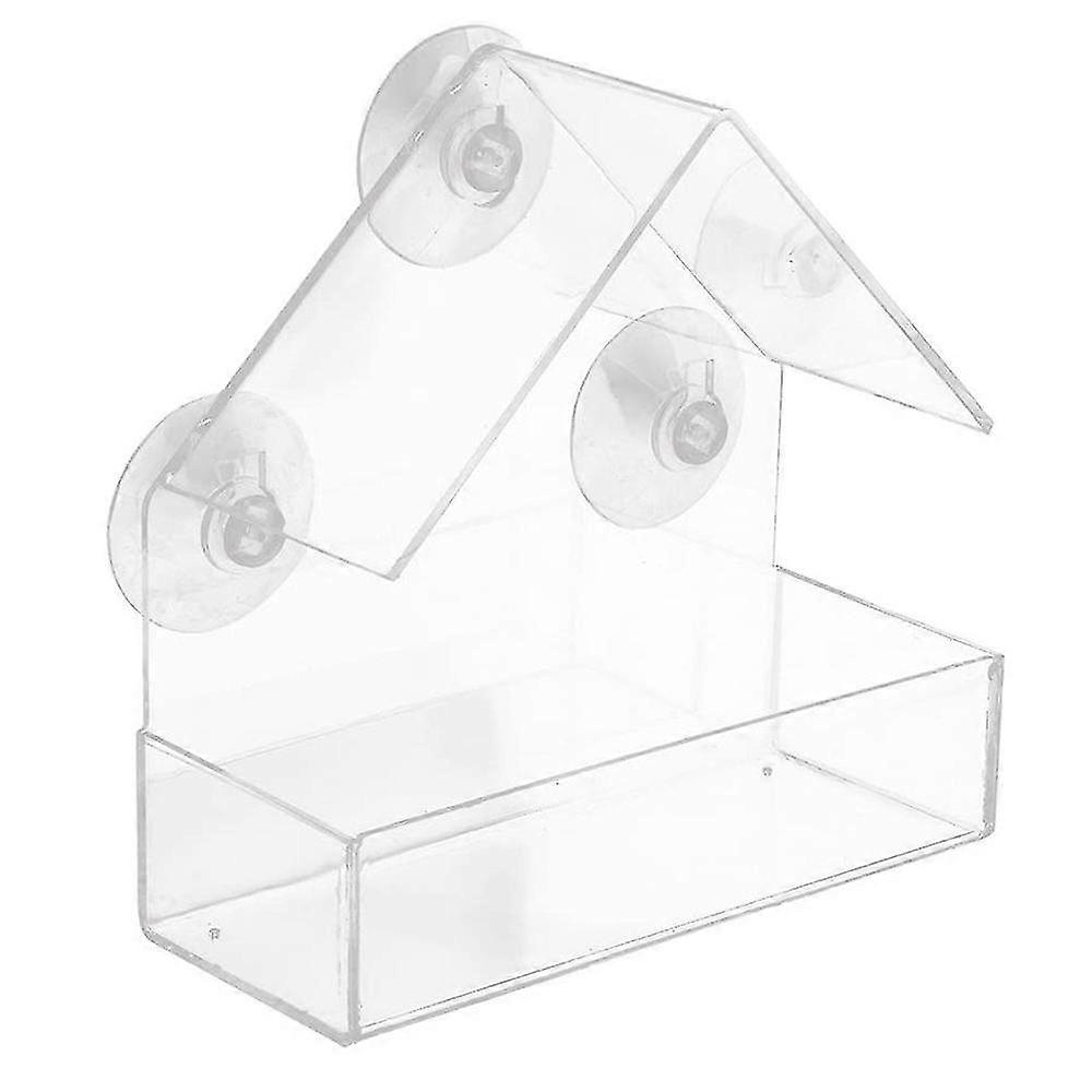 2024Fenster-Vogelfutter-Dachform transparenter Acryl-hängender Saugvogelkäfig, dekorieren Sie Ihr Haus mit