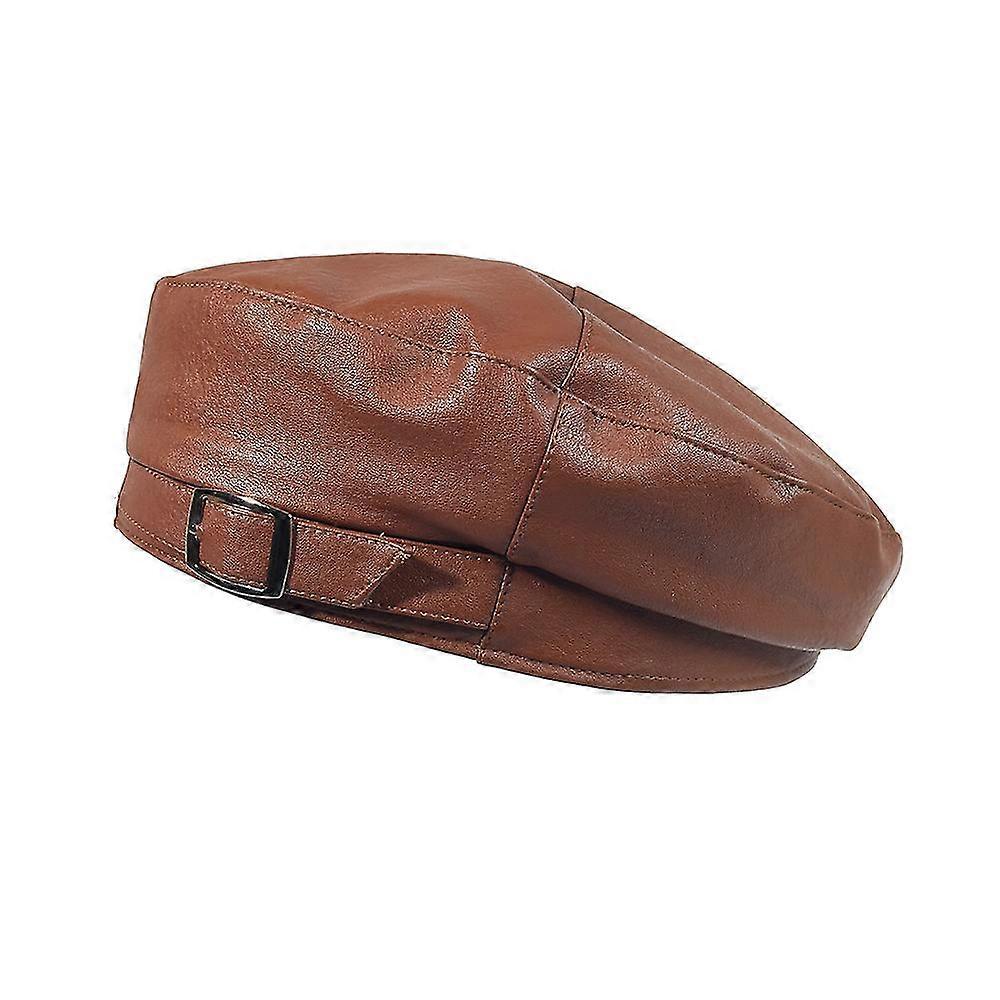 Új divat bőr sapka tömör svájcisapka női sapka női sapka női sapka sapka lányok pu hat