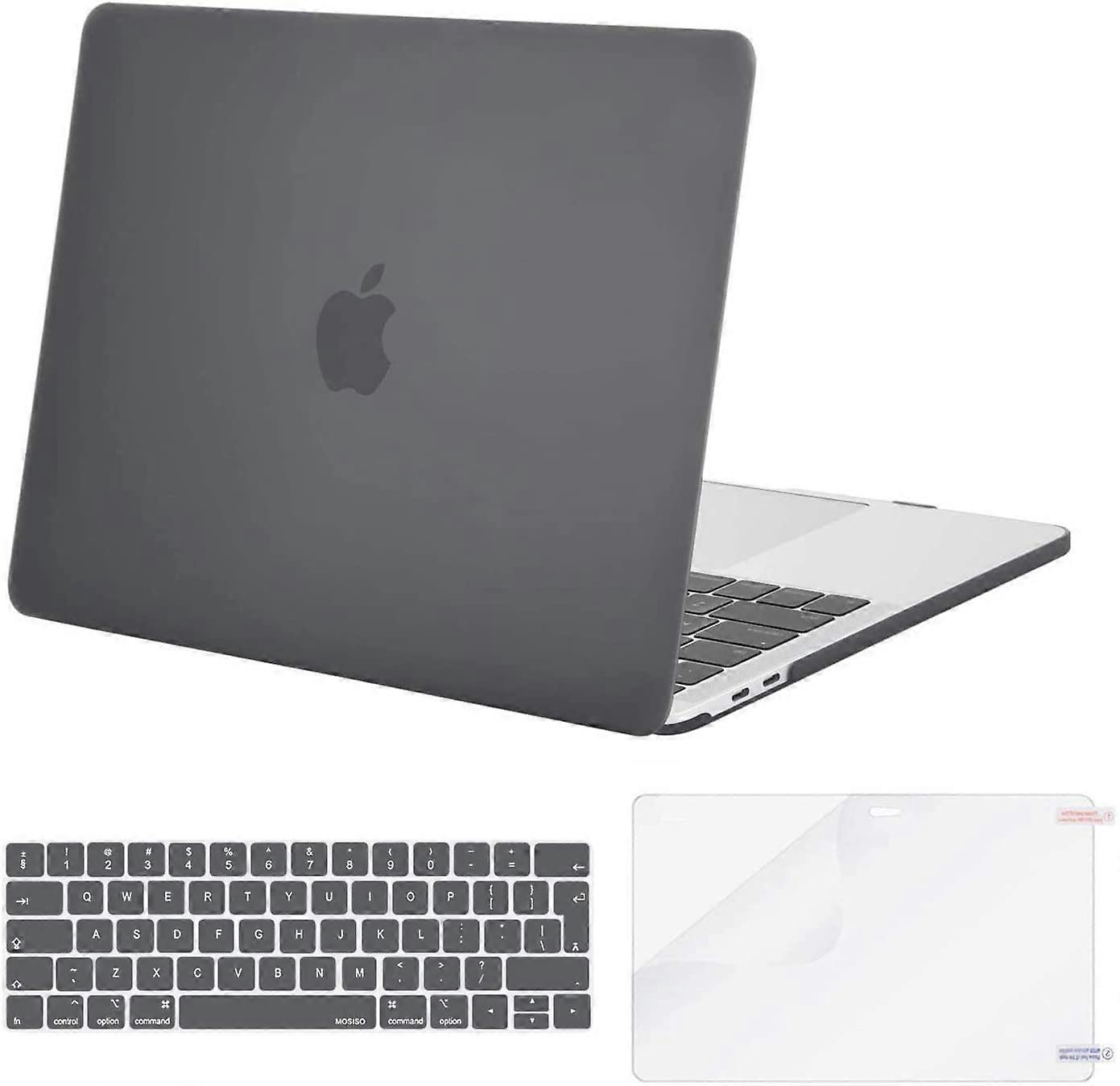 Grijs: Compatibel met: MacBook Pro, 13 inch, Case 2016-2020, Release A2338, M1, A2289, A2251, A2159, A1989, A1706, A1708, Plastic Hard Case & Keyboard Cover Skin
