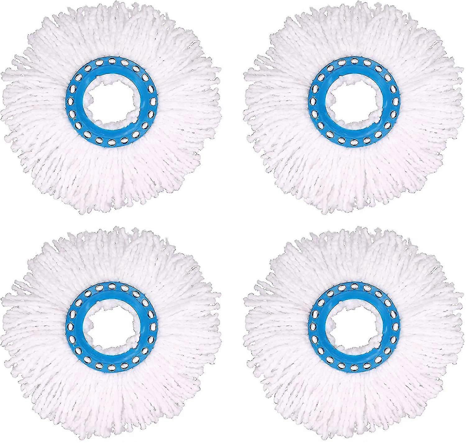 4pcs Microfiber Mop Heads, Mop Head Replacement Round Mop Heads 360 Rotation