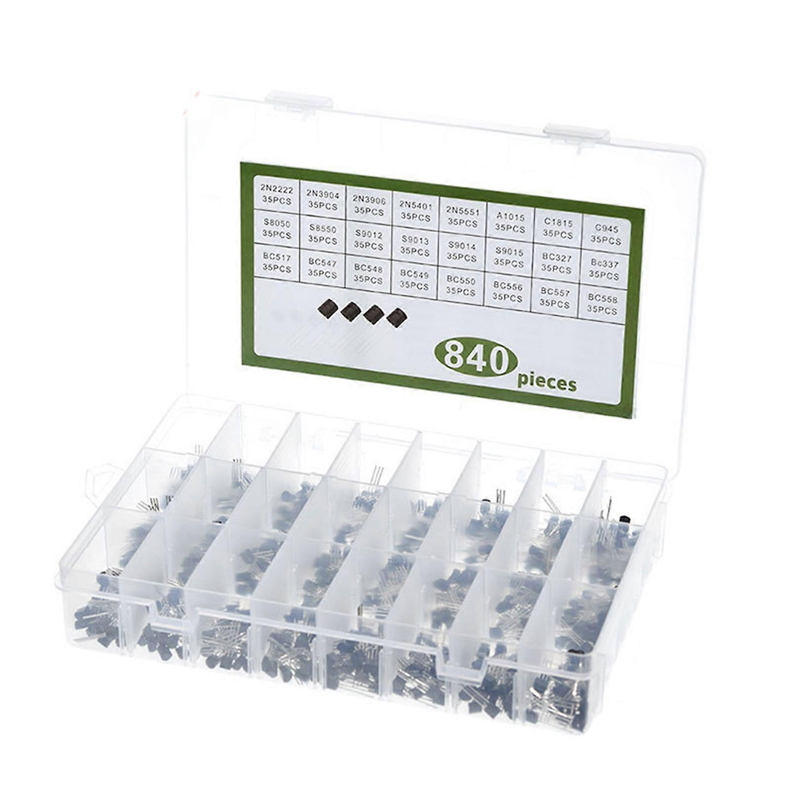24 Values 840pcs Transistor kit, Transistor Assortment BC327 BC337 BC517 BC547