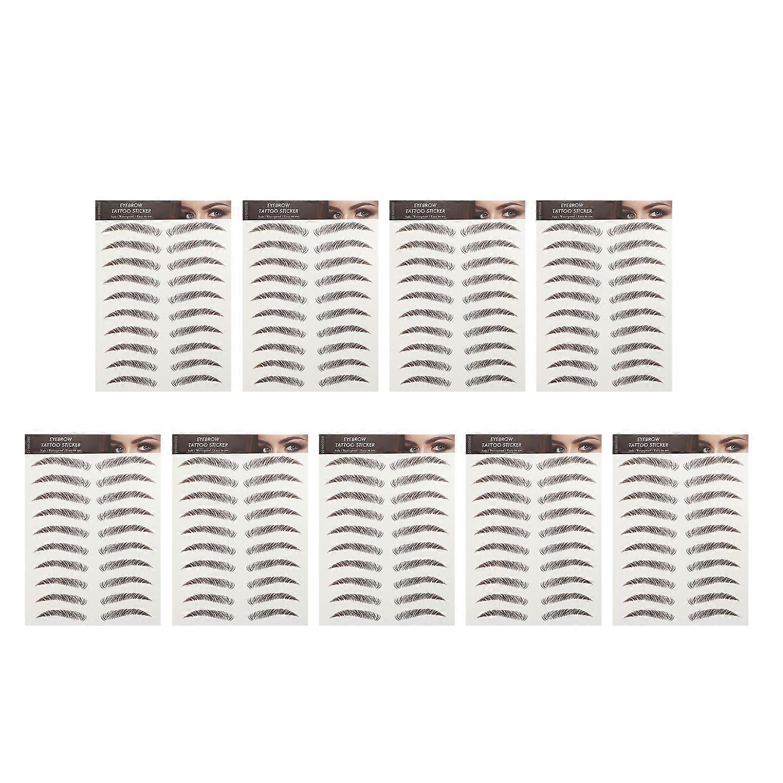 9 Sheets Imitation Eyebrow Artificial Eyebrow Hairlike Eyebrow Transfer Sticker