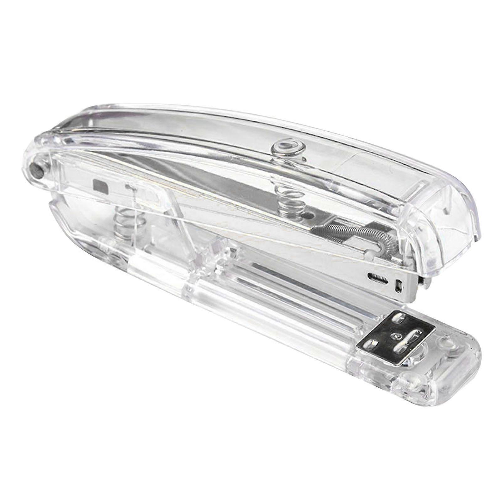 Stapler Minimalist Style Labor Saving Easy Stapling Comfortable Grip Acrylic Metal Handheld Stapler for Office School Silver