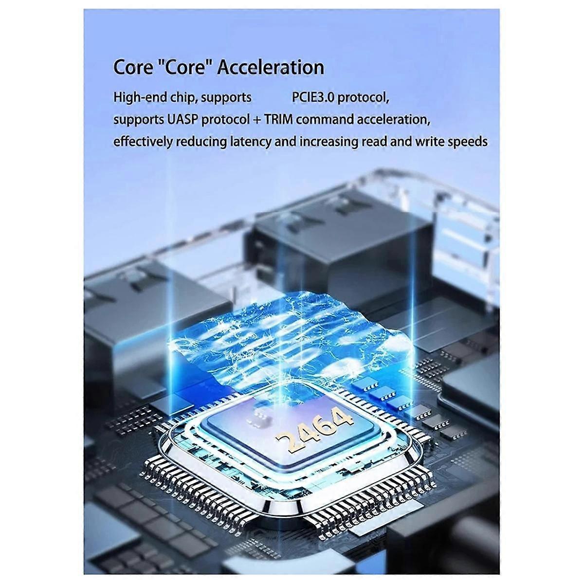 RGB M.2 Mobile Hard Disk Box NVME Protocol SSD External Box 40Gbps Solid State Hard Disk Box 2464 C