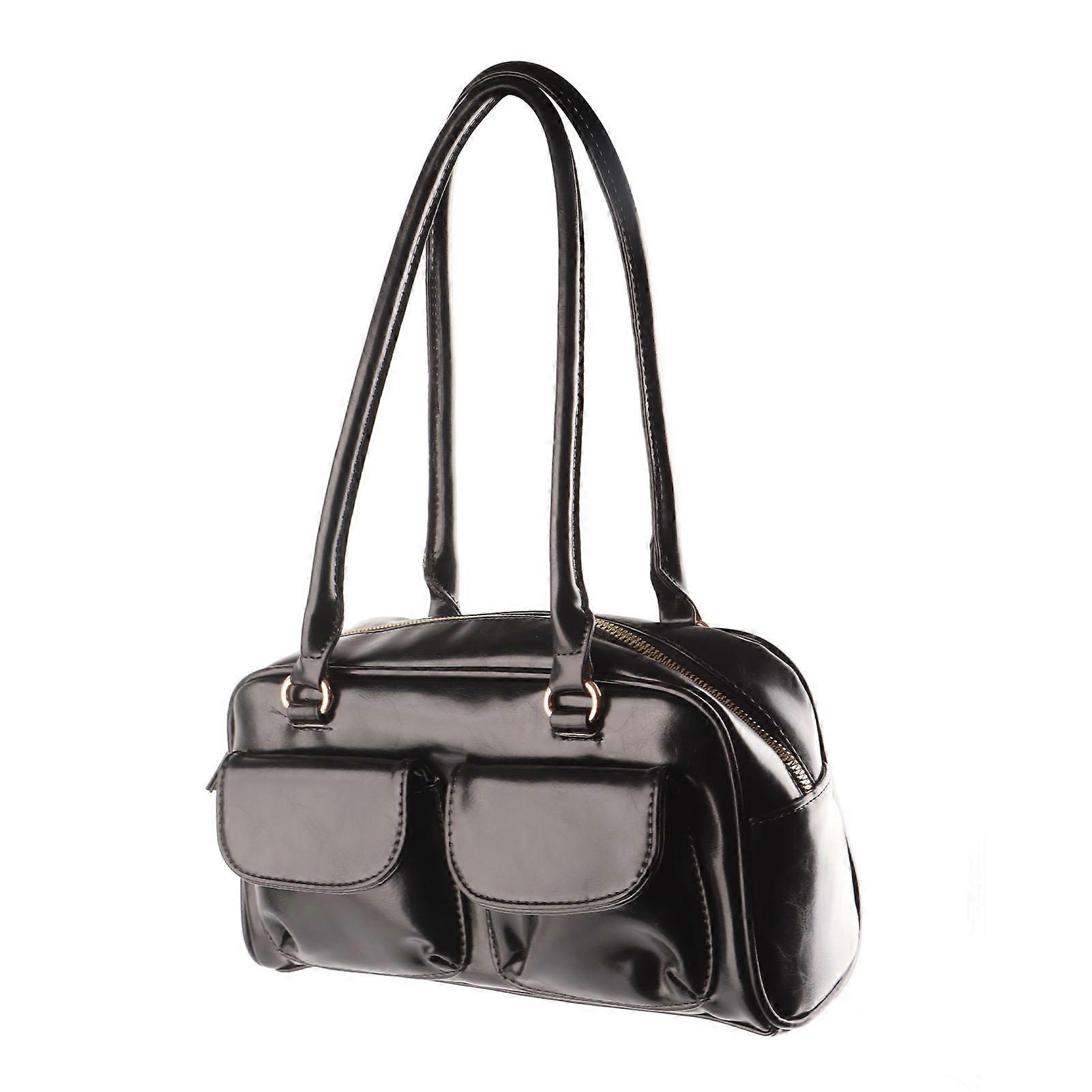 Borsa a tracolla da donna Borsa ascellare in pelle PU semplice alla moda retrò per fidanzata madre e amici