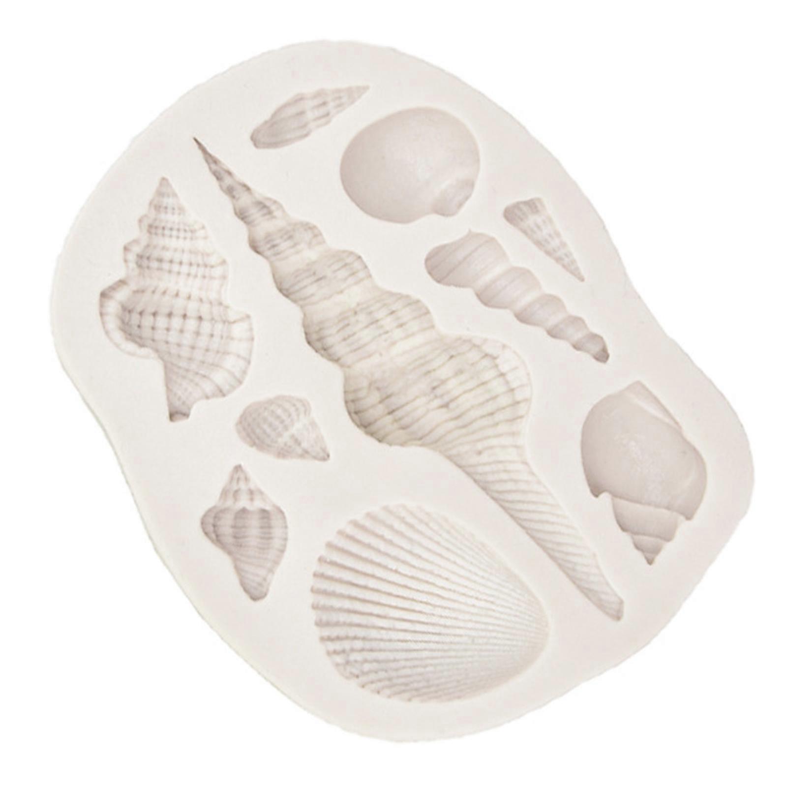 DIY Fondant Moulds Clay Soft Pottery Mold DIY Marine Series Modeling Mould Conch Seashell Shaped Molds Silicone Material Grey