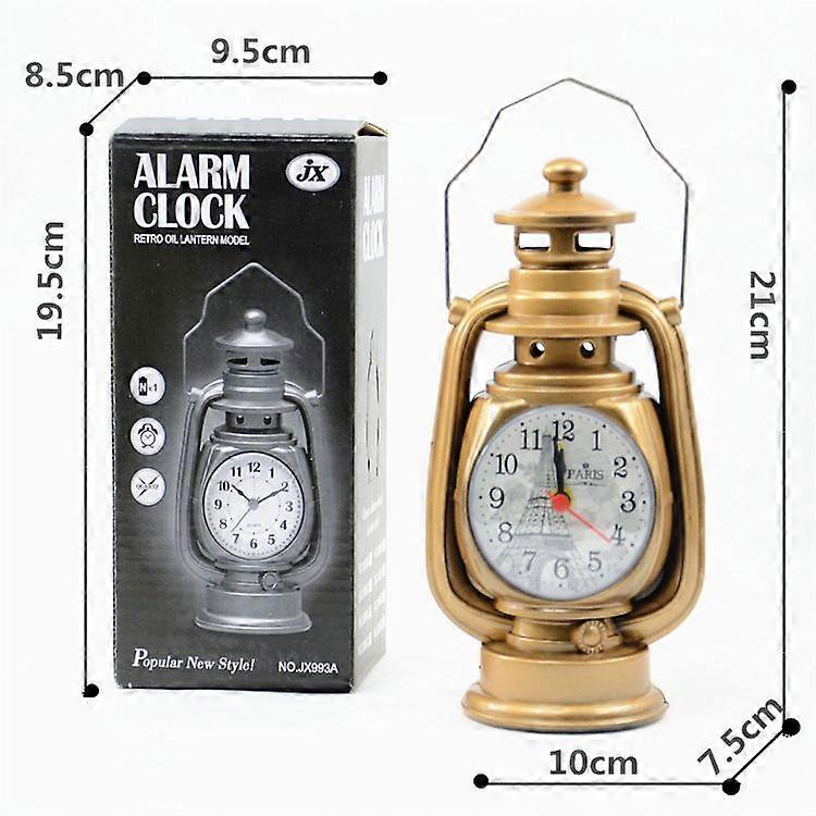 Creative retro table oil lamp alarm clock