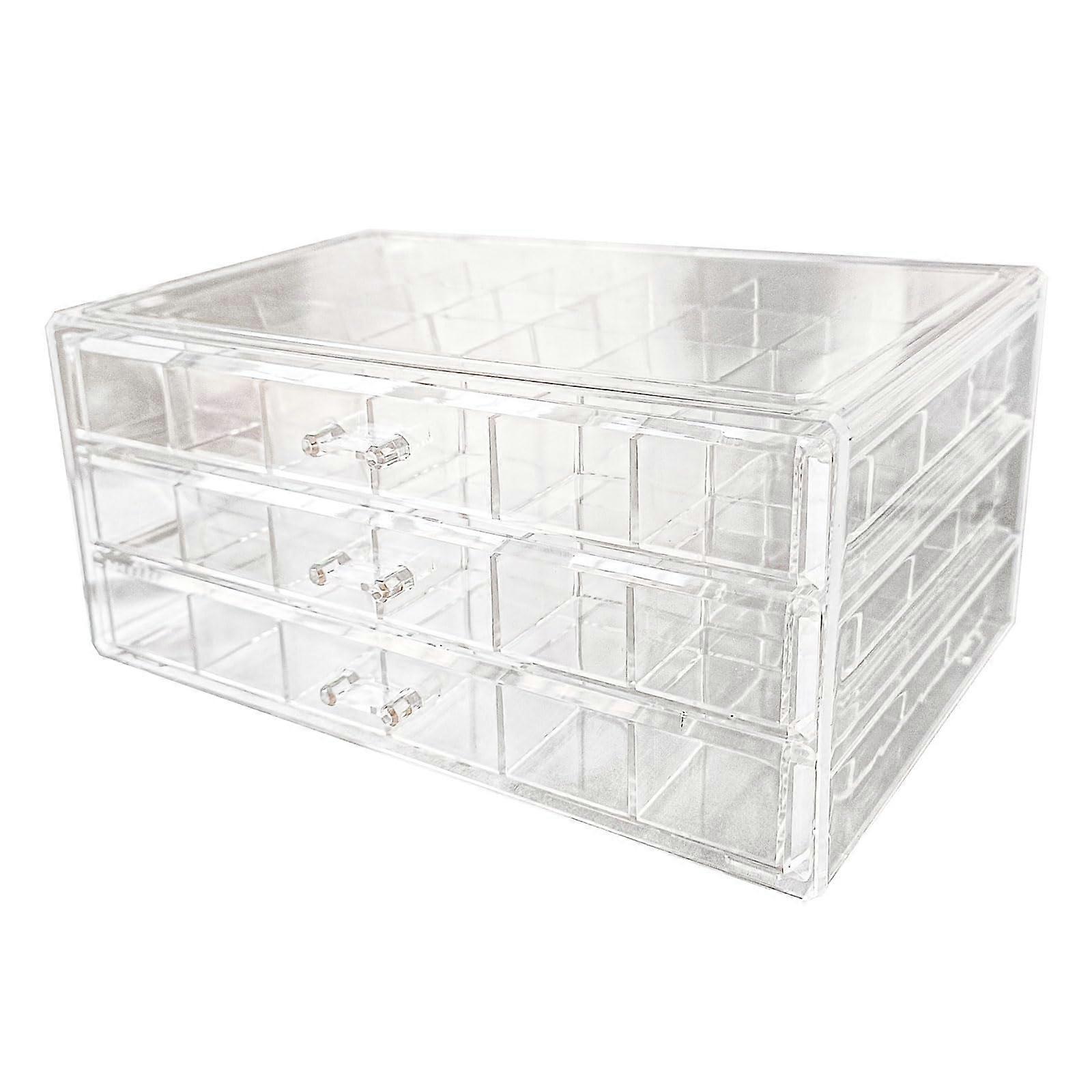 Acrylic jewelry storage box, 3-layer drawer, 72 compartments design