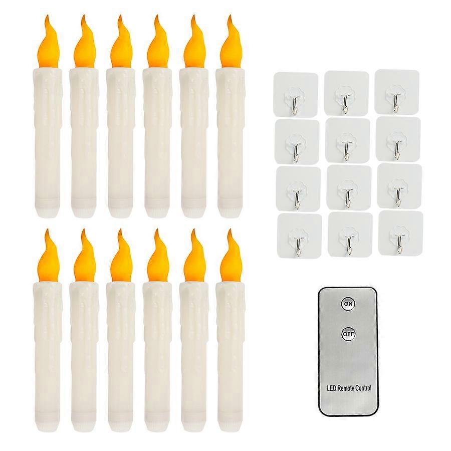 DIY Floating LED Candles: 12PCS with Hooks & Remote Control