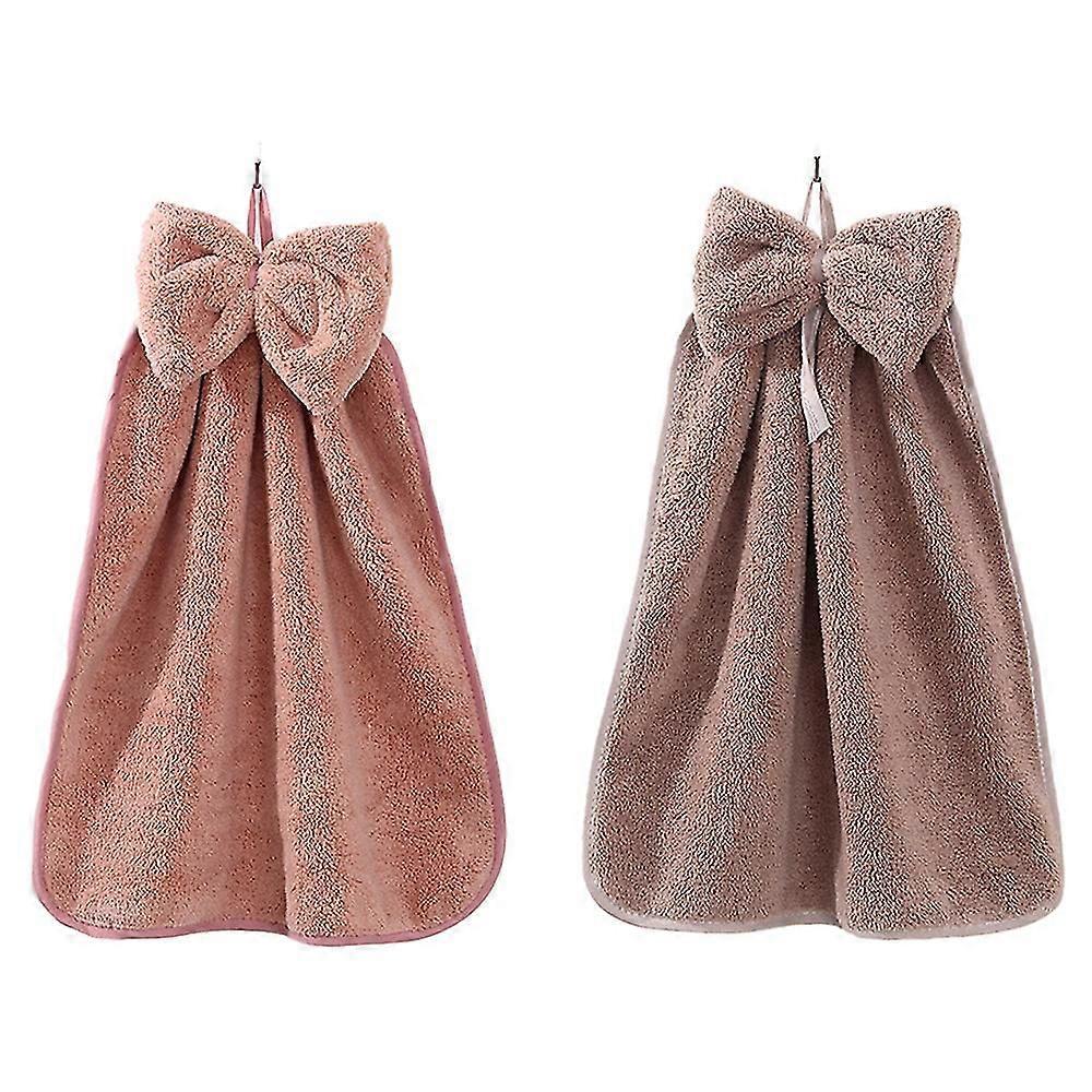 Absorbent Soft Hand Towels With Hanging Loops For Kitchen Bathroom