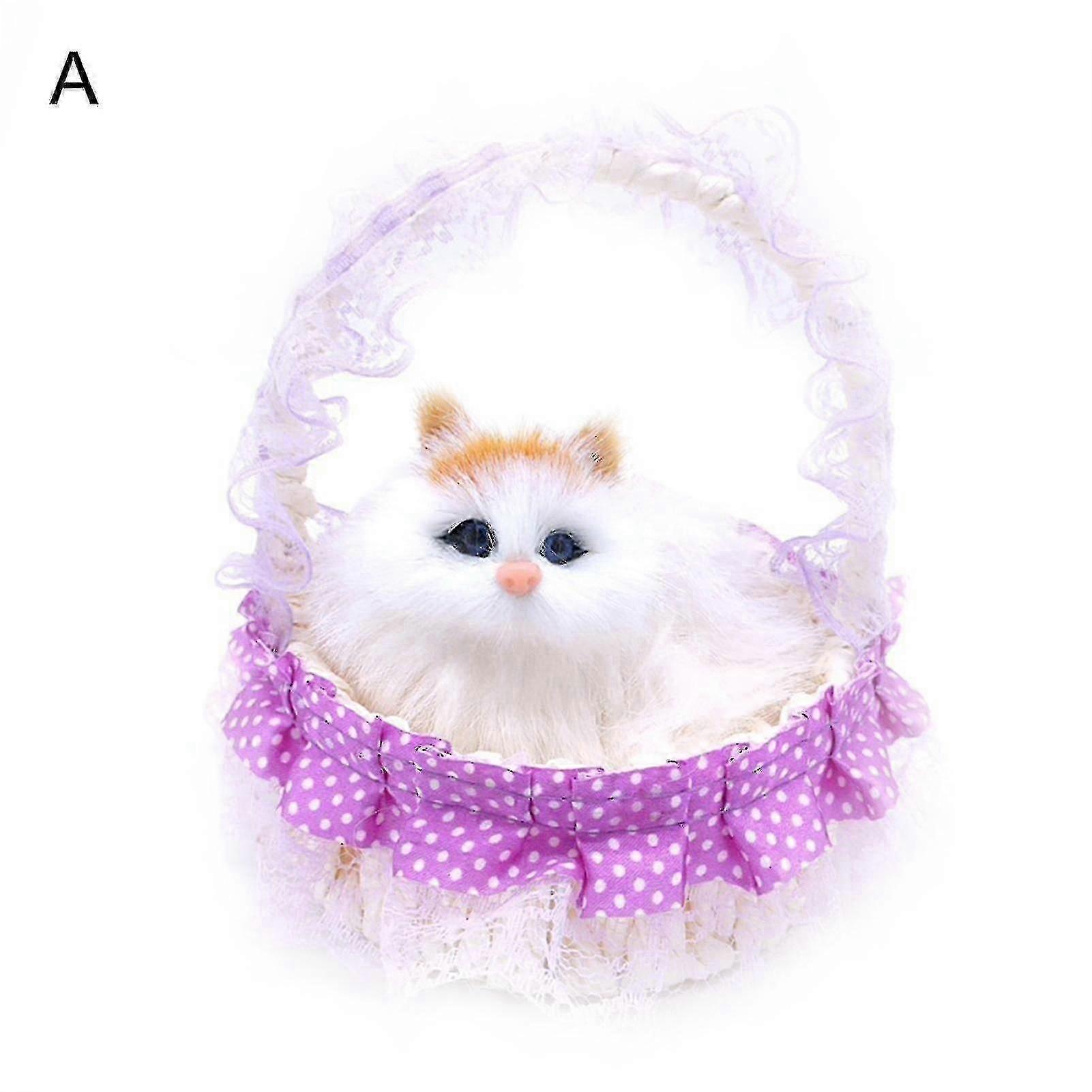 Vivid Artificial Doll Basket Plush Fiber Exquisite Rabbit Shape Simulation Animal Basket For Home