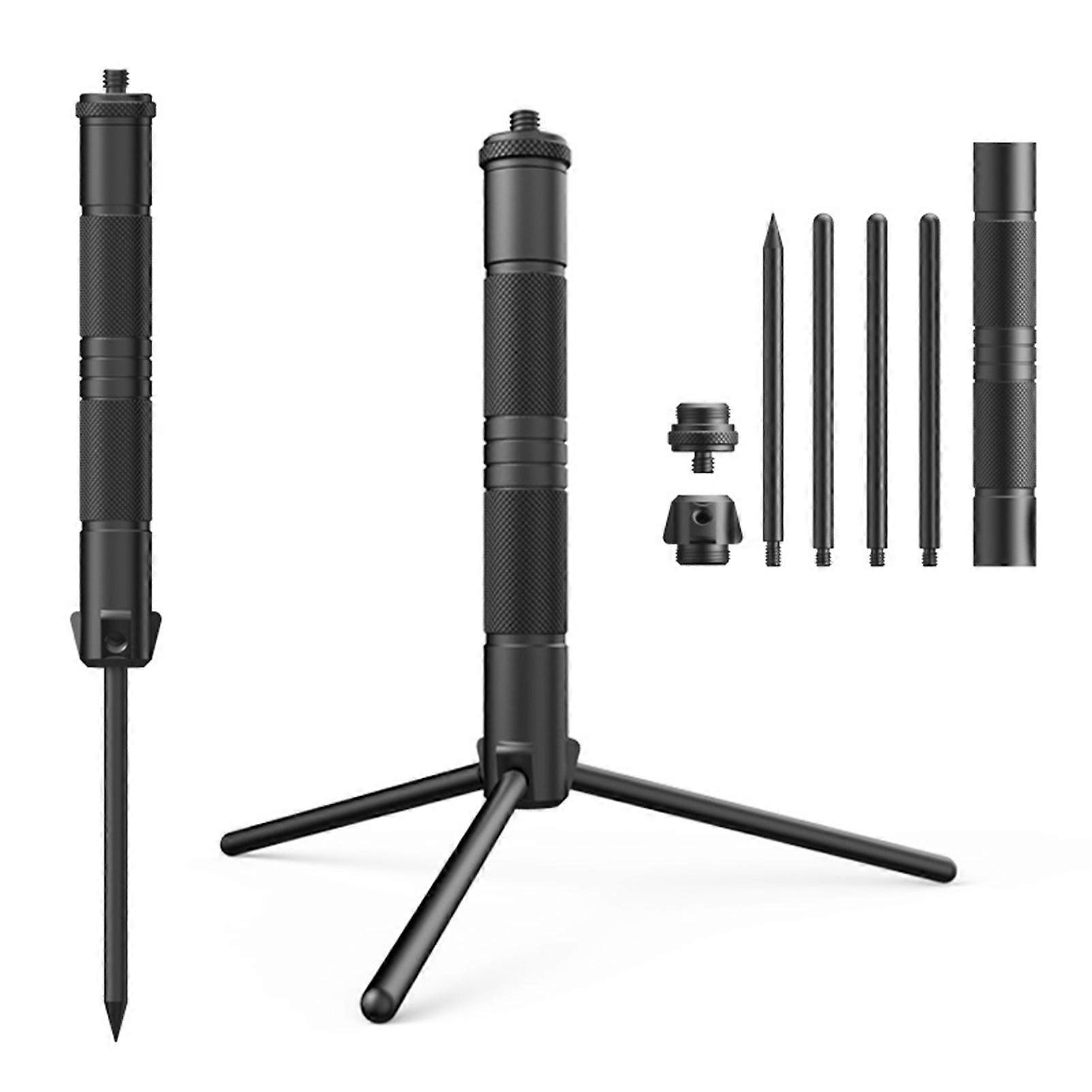 Lightweight Aluminum Alloy Tripod Photo Tripod Support Tripod for Camping Lamps Camera Lighting for Fishing Mobile Phone 17in Height