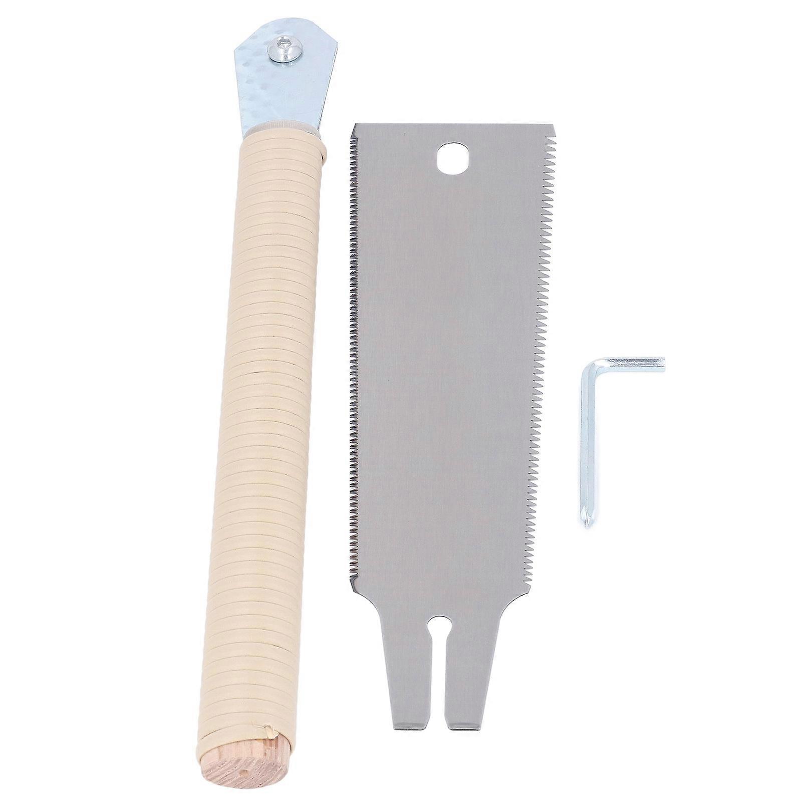 Double Sided Saw Flush Cut Hand Pull Saw Woodworking Cutting Tool with PE Rattan Non Slip Handle