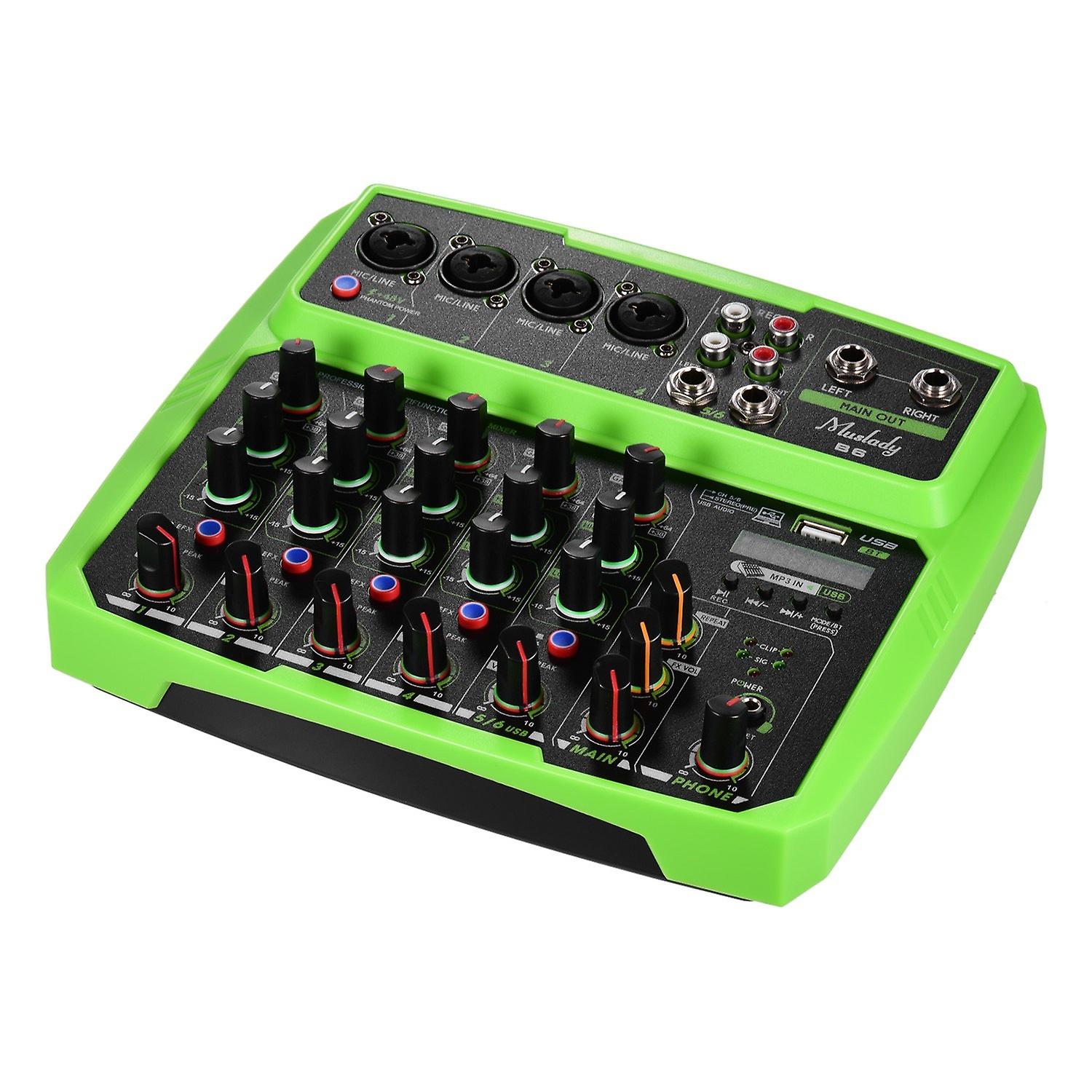 Muslady B6 Portable 6 Channels Audio Mixer Usb Mixing Console