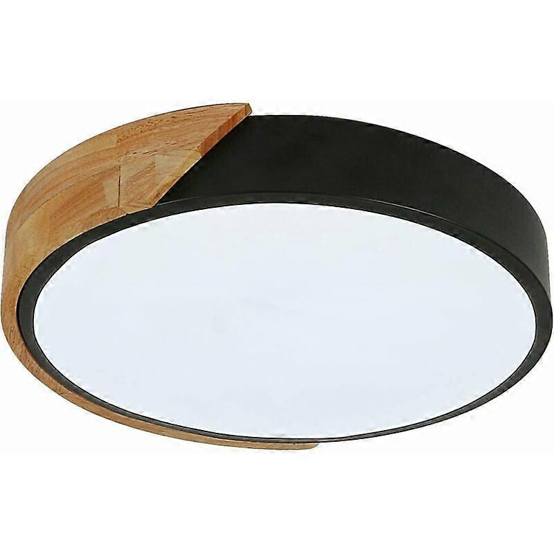 Cold White Minimalist Oak Iron Flush Mount