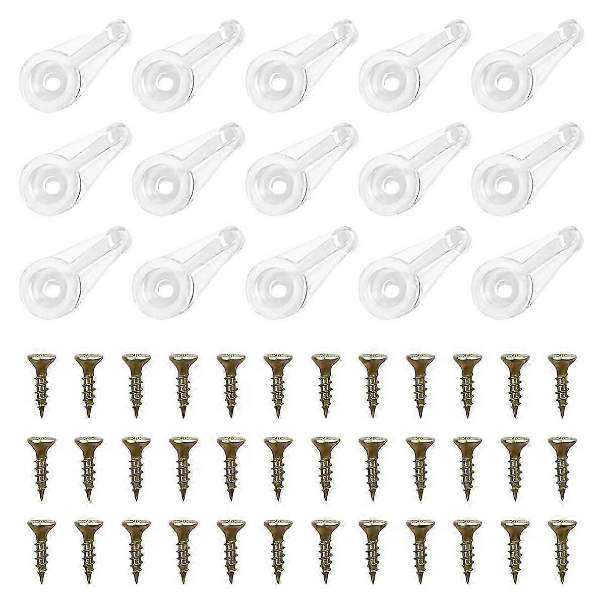 50 زوجا من مقاطع التجنيب الزجاجية كيت مقاطع زجاجية للخزانة 4 مم مقاطع أبواب بلاستيكية مع مسامير للتثبيت