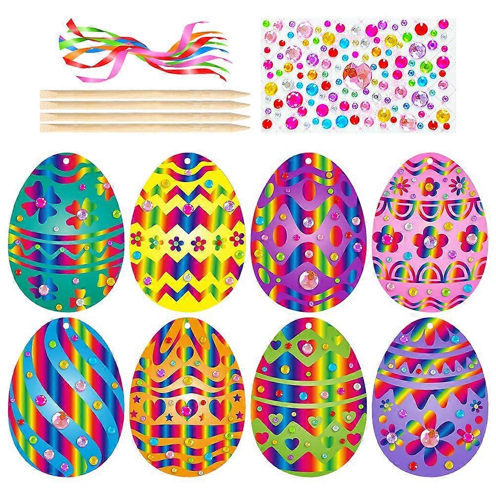 1 Set of Easter Scratch Egg Decoration Kids Creative Easter Craft Toy for Gift