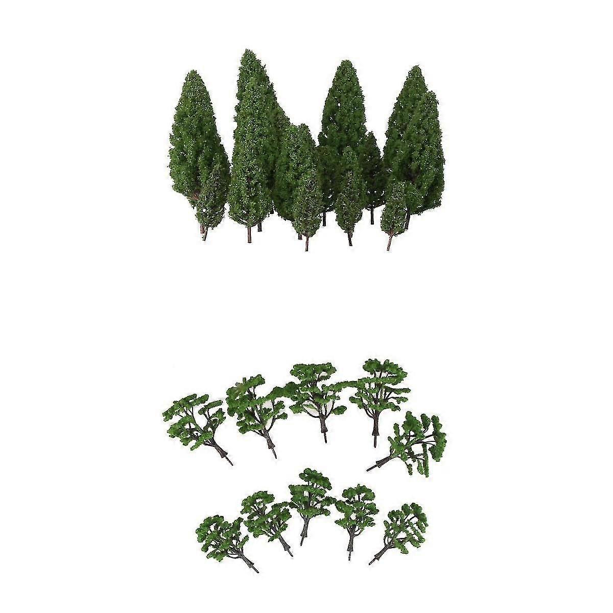 30 Pieces HO Cypress Tree Models Train Railway Street Layout