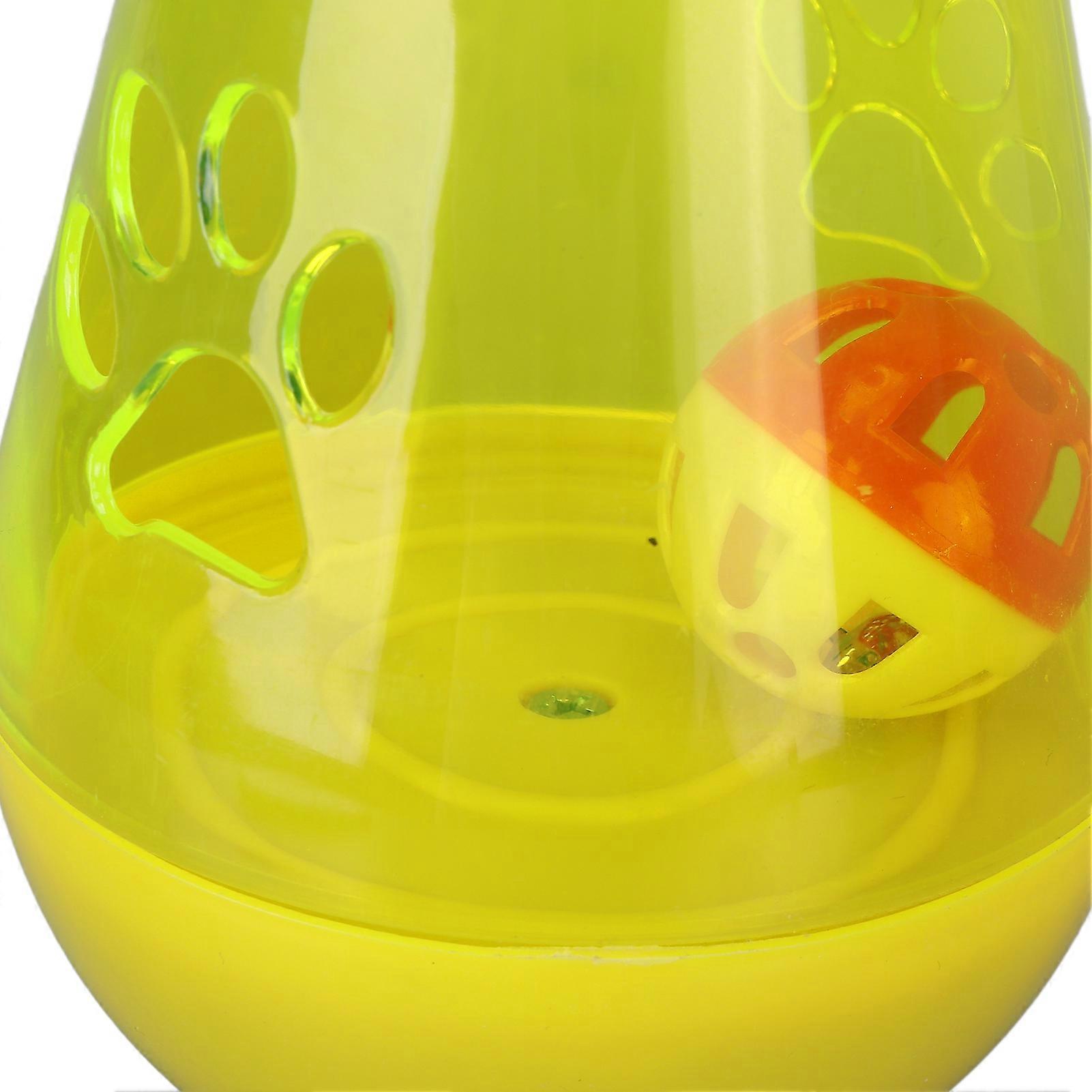 Yellow Cat Roly Poly Toy with Bell, Plush Mouse and Cat Stick