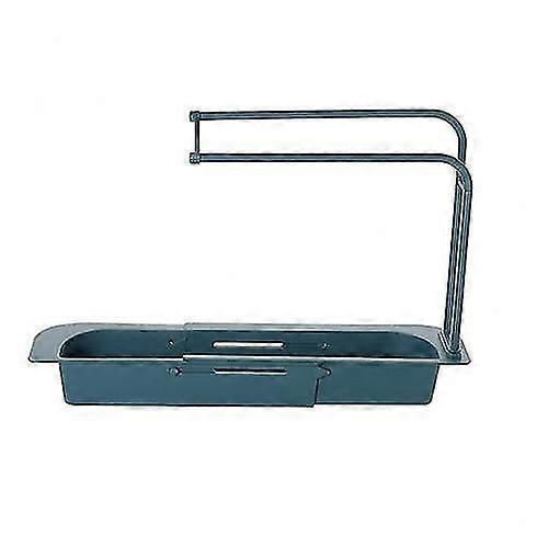 Telescopic Sink Rack Holder Expandable Storage Drain Basket For Home Kitchen Blue