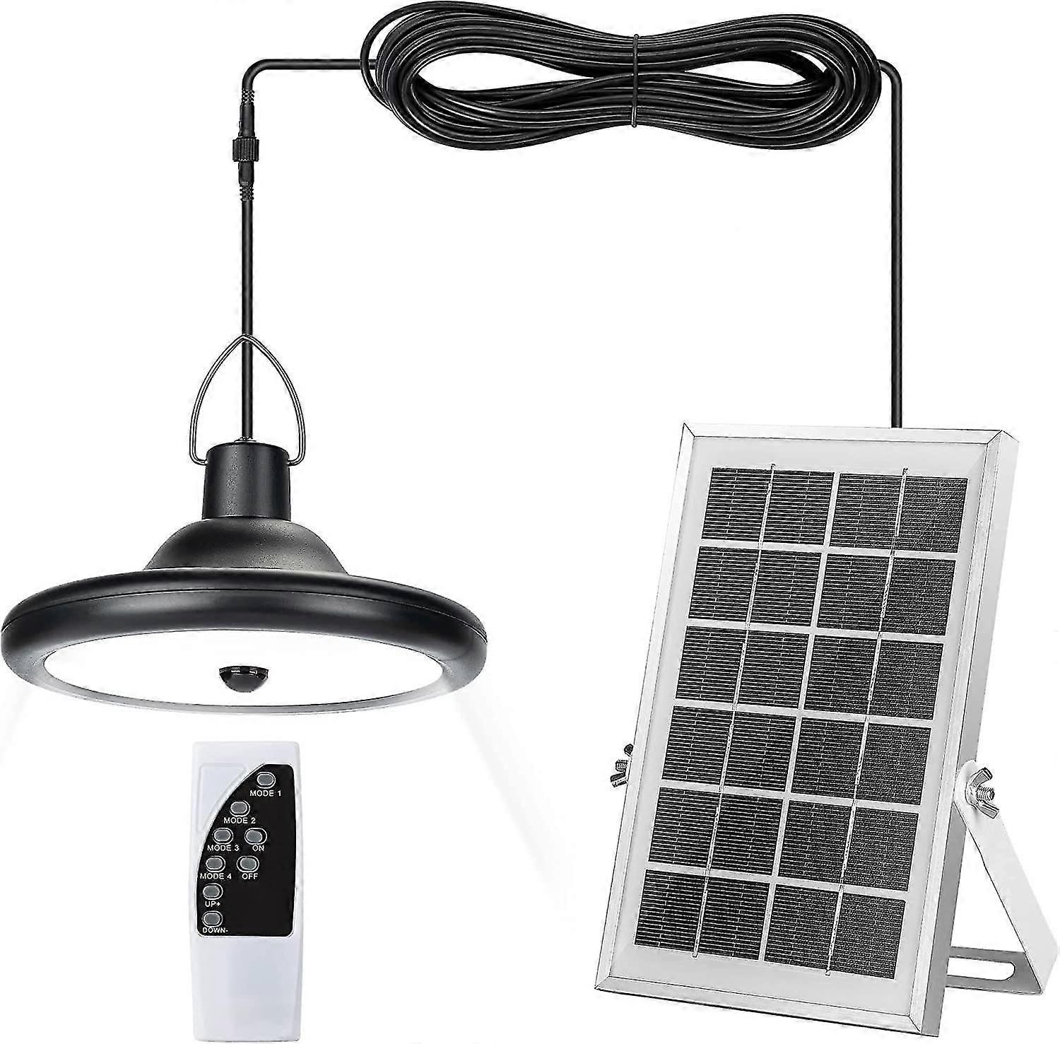 Solar Light,4Modes,6Brightness,with Motion Sensor,Remote Control,White Light