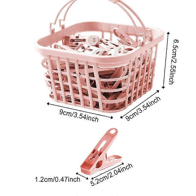 30 Pcs Practical Plastic Clothes Pegs Laundry Clothespin Clothes Pins Storage Organizer Quilt Towel Clips With Basket