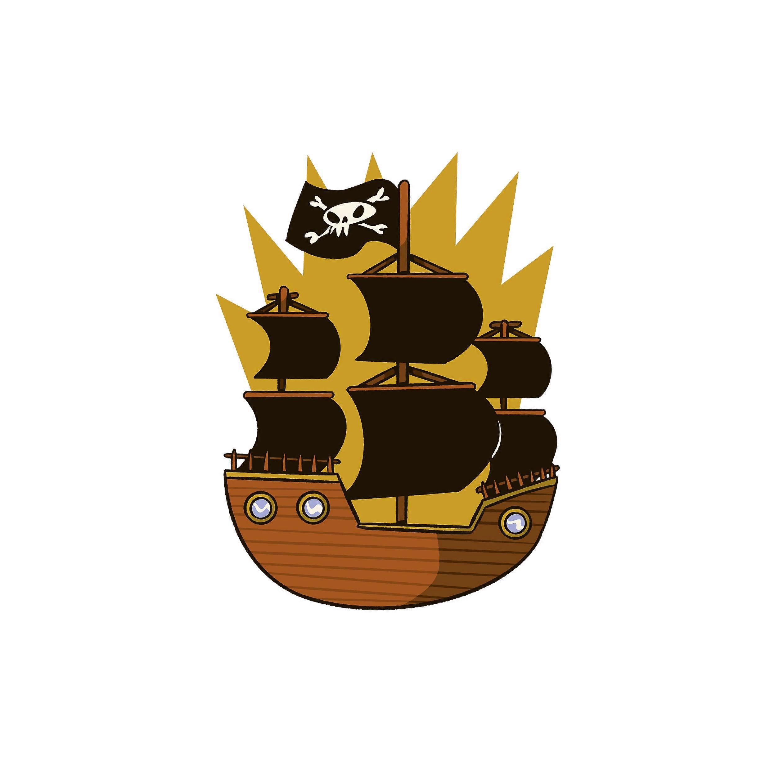 Iron-on patch Comic Pirate Ship
