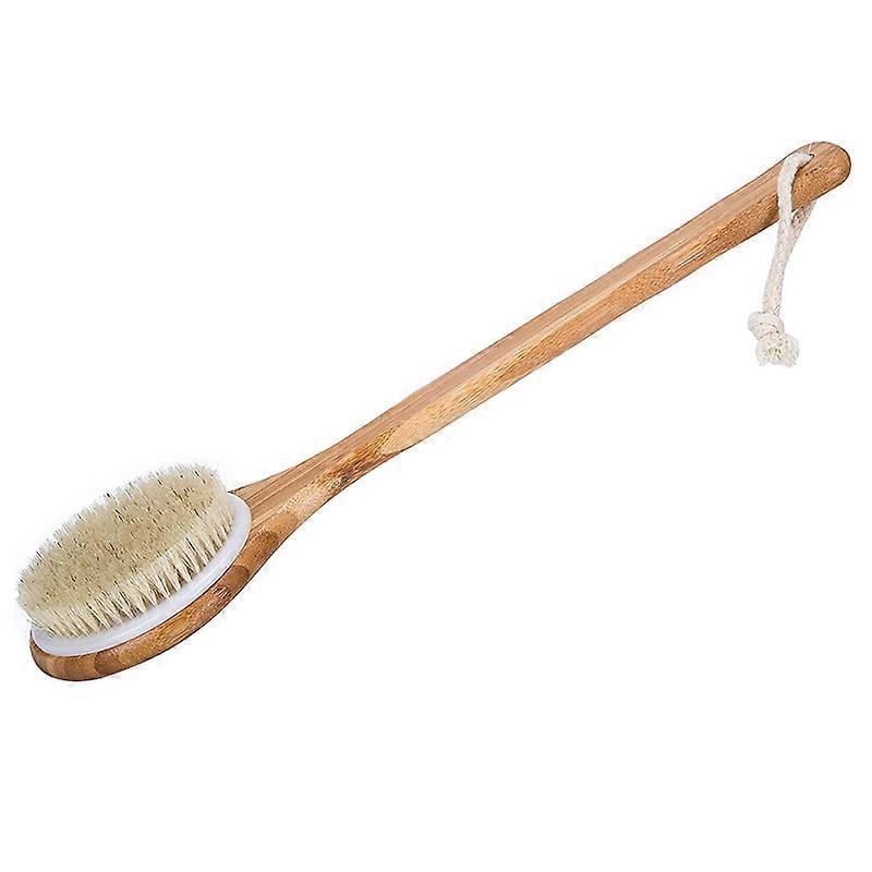 Best Bath Dry Body Brush -Natural Boar Bristles Shower Back Scrubber With Long Handle For Cellulite,