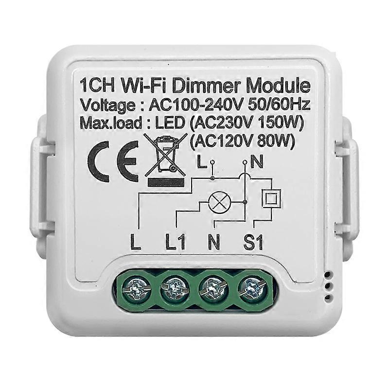 Tuya Wifi Smart Dimmer Switch Module 10A Support 2 Way Control Compatible for Google Home Alexa Smar